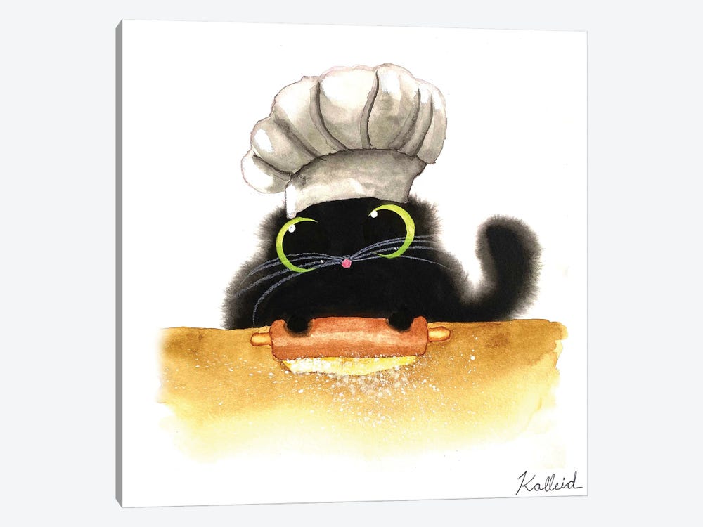 Chef Cat by Kalleidoscape Design 1-piece Canvas Art Print