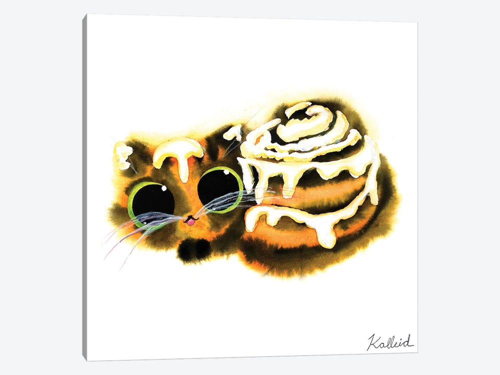 Cinnamon Roll Cat by Kalleidoscape Design 1-piece Canvas Print