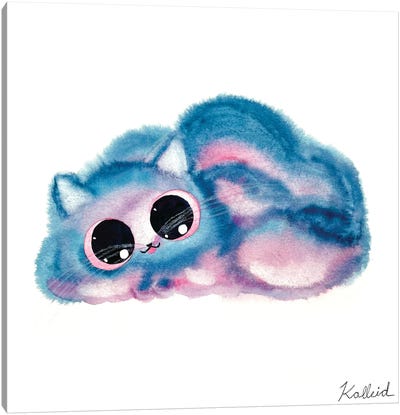 Cloud Cat Pink Blue Canvas Art Print - Kalleidoscape Design