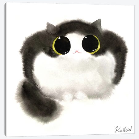 Cow Cat Loaf Canvas Print #KHK34} by Kalleidoscape Design Canvas Art