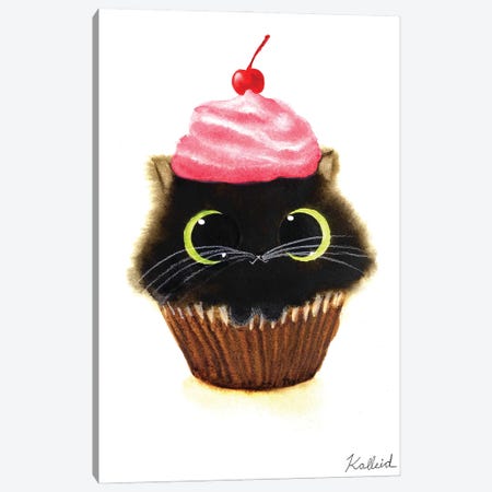 Cupcake Cat Canvas Print #KHK36} by Kalleidoscape Design Canvas Artwork