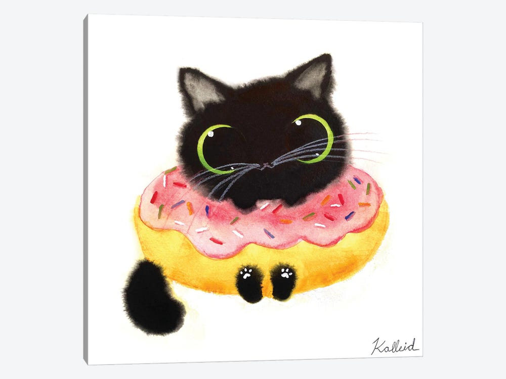 Donut Cat by Kalleidoscape Design 1-piece Canvas Art Print