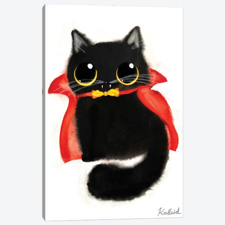 Dracula Cat Canvas Print #KHK39} by Kalleidoscape Design Canvas Art Print