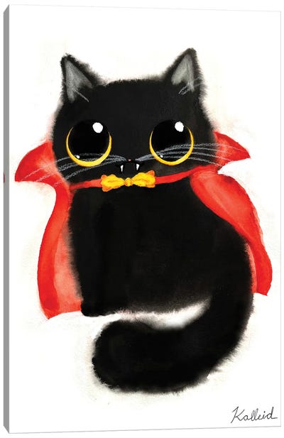 Dracula Cat Canvas Art Print - Vampire Art