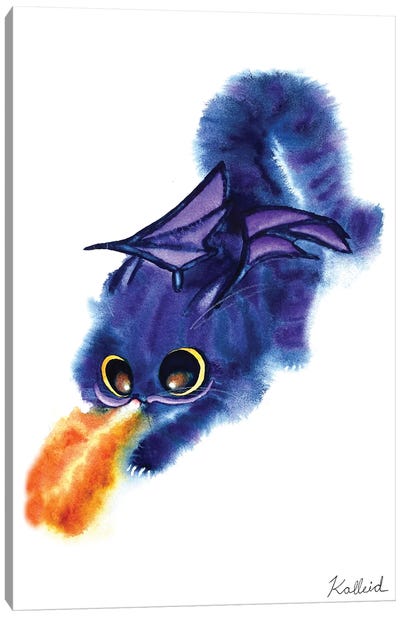 Dragon Cat Canvas Art Print - Kalleidoscape Design