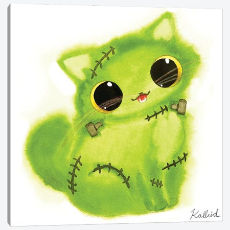 Franken Kitty Canvas Print #KHK43} by Kalleidoscape Design Canvas Artwork