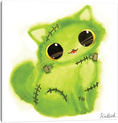 Franken Kitty Canvas Art Print - Kalleidoscape Design