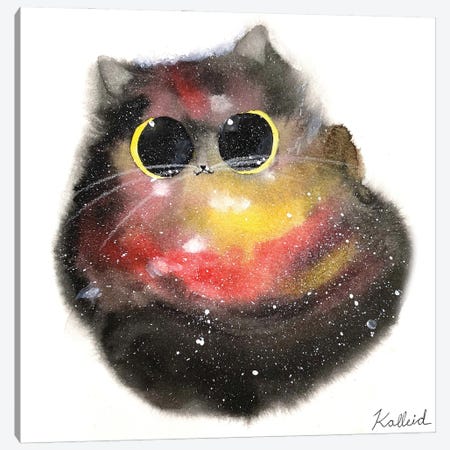 Galaxy Cat Canvas Print #KHK44} by Kalleidoscape Design Canvas Art Print