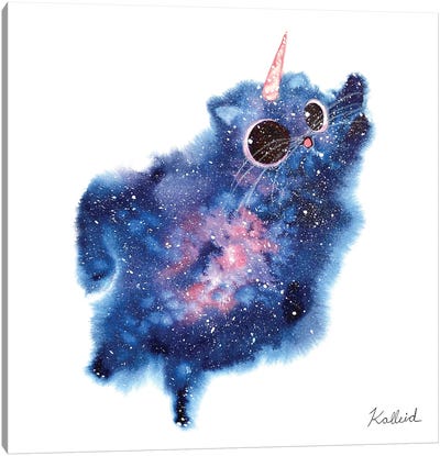 Galaxy Unicorn Cat Canvas Art Print - Kalleidoscape Design