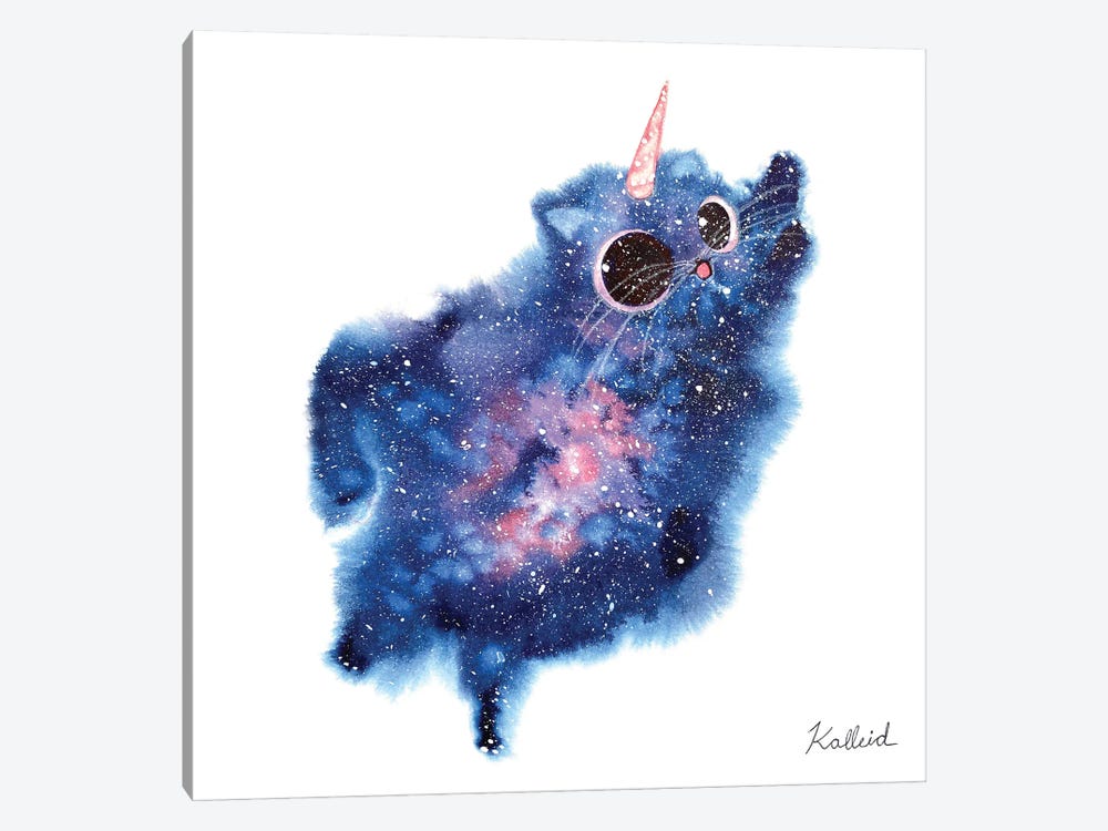 Galaxy Unicorn Cat by Kalleidoscape Design 1-piece Art Print