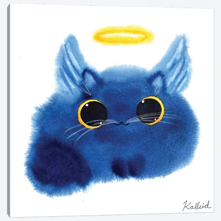 Angel Cat Canvas Print #KHK4} by Kalleidoscape Design Canvas Wall Art