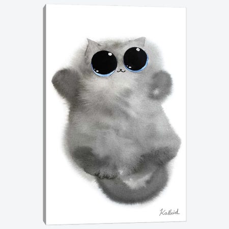 Grey Fluff Cat Canvas Print #KHK53} by Kalleidoscape Design Canvas Print