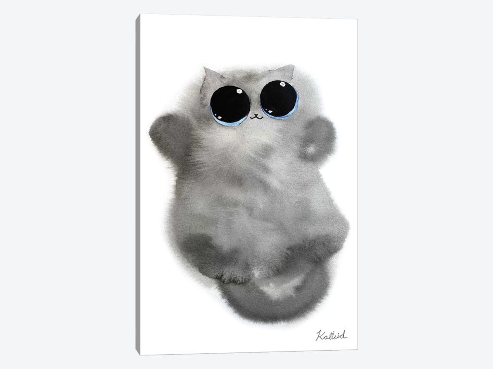 Grey Fluff Cat by Kalleidoscape Design 1-piece Canvas Art