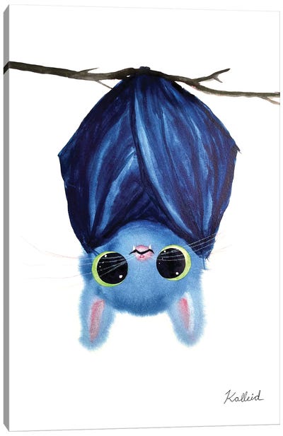 Hanging Bat Cat Canvas Art Print - Kalleidoscape Design