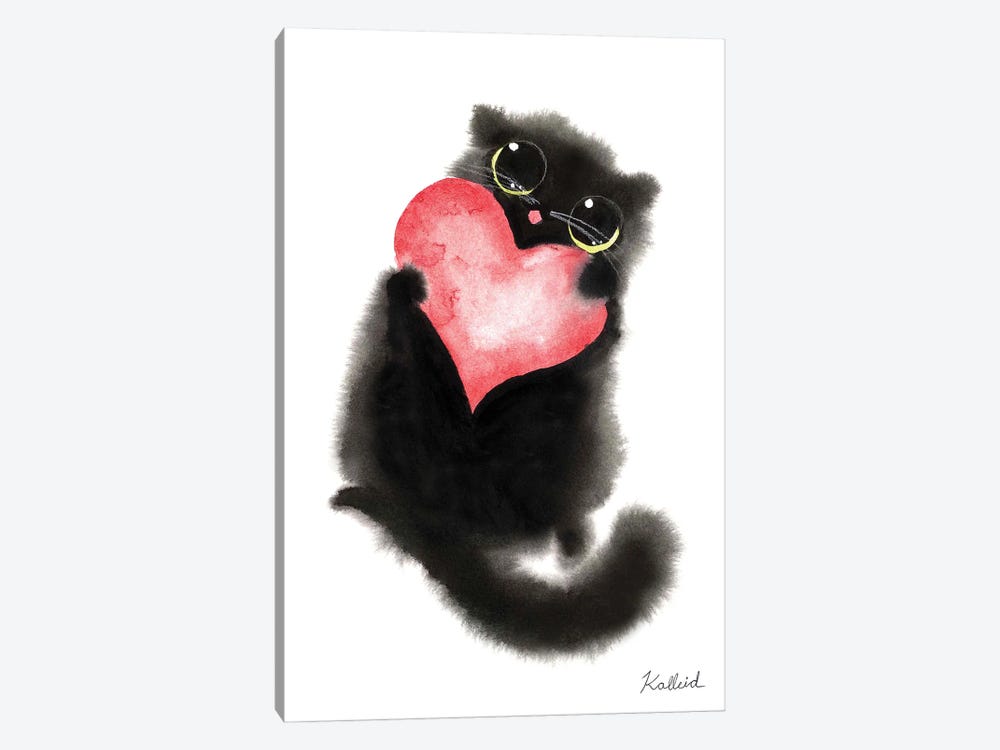 I Heart Cat by Kalleidoscape Design 1-piece Canvas Wall Art