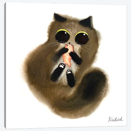 Kicky Cat Canvas Print #KHK60} by Kalleidoscape Design Canvas Artwork