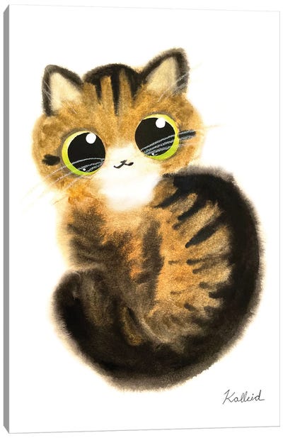 Kirky Tabby Cat Canvas Art Print - Tabby Cat Art