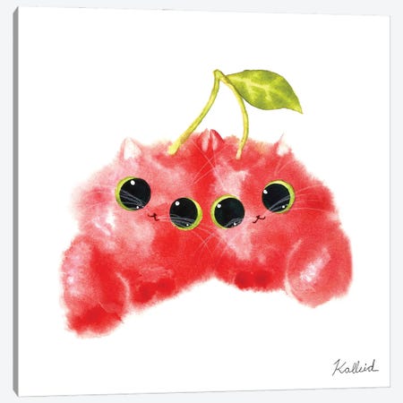 Kitty Cherries Canvas Print #KHK62} by Kalleidoscape Design Canvas Art