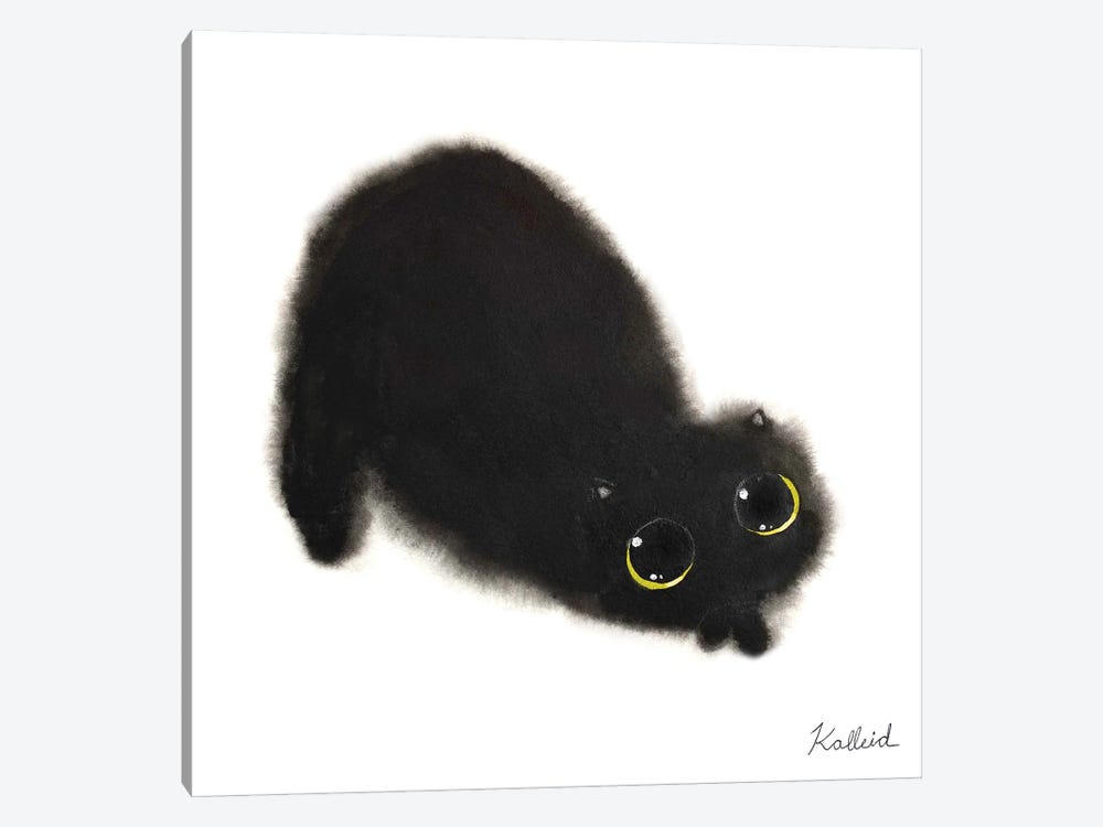 Laying Black Cat by Kalleidoscape Design 1-piece Canvas Art Print