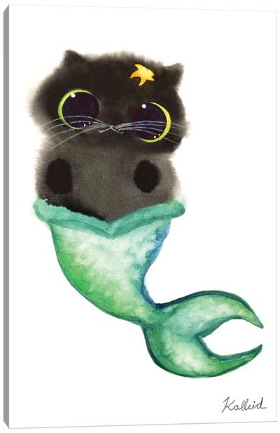 Mermaid Cat Canvas Art Print - Kalleidoscape Design