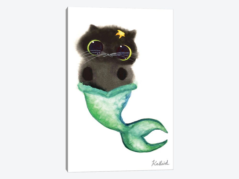Mermaid Cat by Kalleidoscape Design 1-piece Canvas Art Print