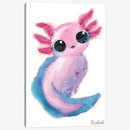 Axolotl Cat Canvas Print #KHK6} by Kalleidoscape Design Canvas Wall Art
