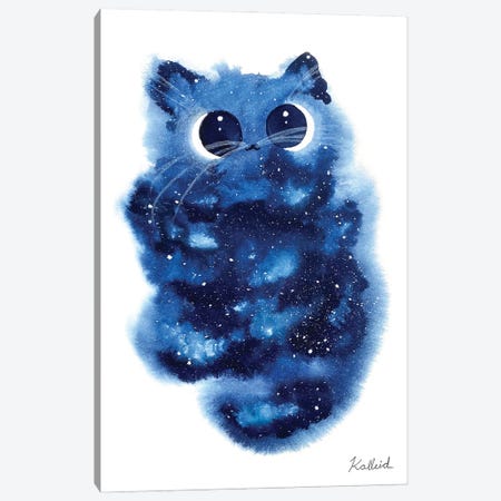 Moon Cat Canvas Print #KHK70} by Kalleidoscape Design Canvas Print