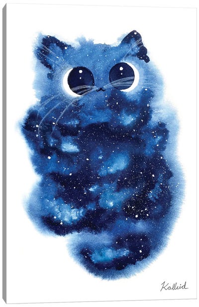 Moon Cat Canvas Art Print - Kalleidoscape Design