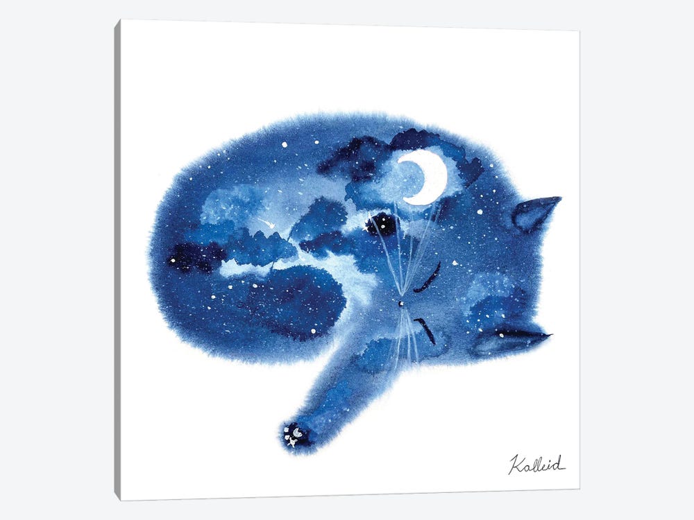 Moonrise Cat by Kalleidoscape Design 1-piece Canvas Art