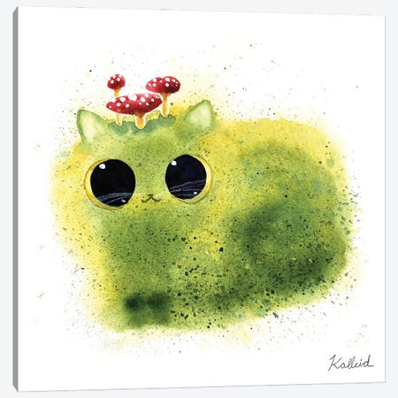 Moss Cat Canvas Print #KHK72} by Kalleidoscape Design Canvas Art Print