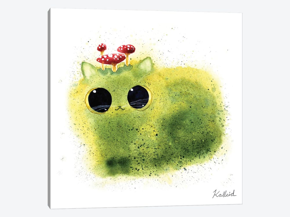 Moss Cat by Kalleidoscape Design 1-piece Canvas Art Print