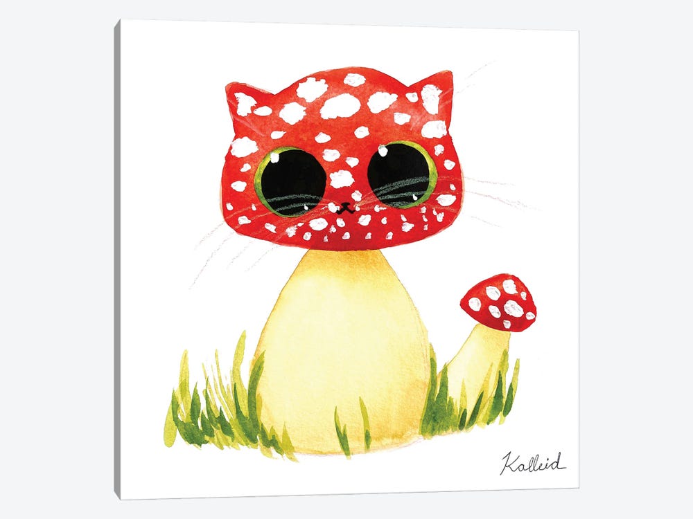 Mushroom Cat by Kalleidoscape Design 1-piece Canvas Art