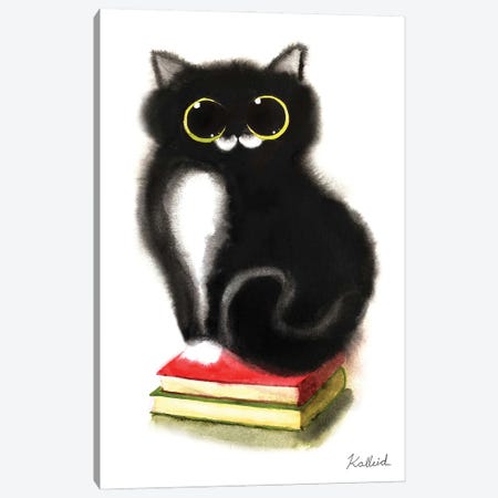 Mustache Cat Canvas Print #KHK74} by Kalleidoscape Design Canvas Art