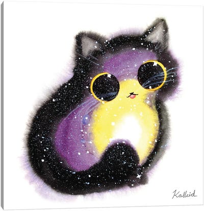 NB Pride Galaxy Cat Canvas Art Print - LGBTQ+ Art