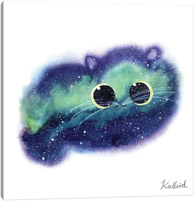 Northern Lights Cat Canvas Art Print - Kalleidoscape Design
