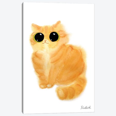 Orange Kitty Canvas Print #KHK80} by Kalleidoscape Design Canvas Art
