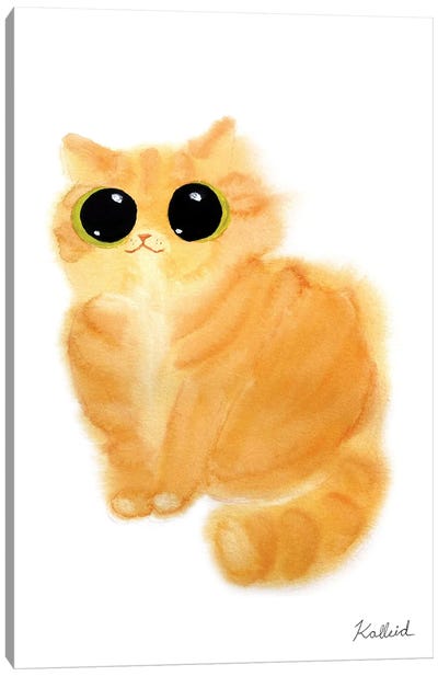 Orange Kitty Canvas Art Print - Orange Cat Art