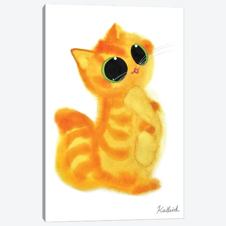 Orange Upright Cat Canvas Print #KHK81} by Kalleidoscape Design Canvas Artwork