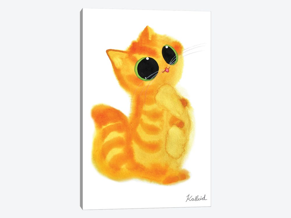Orange Upright Cat by Kalleidoscape Design 1-piece Canvas Art Print