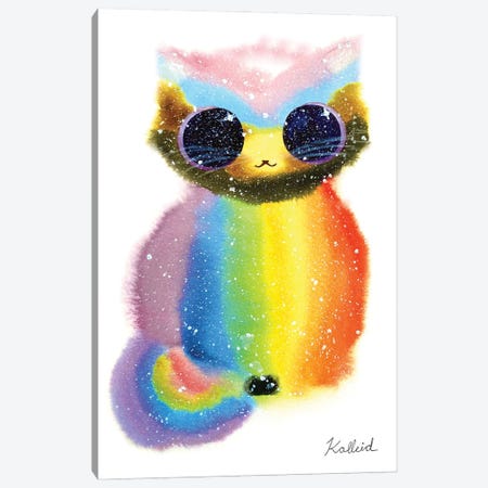 Pride Flag Cat Canvas Print #KHK85} by Kalleidoscape Design Canvas Print