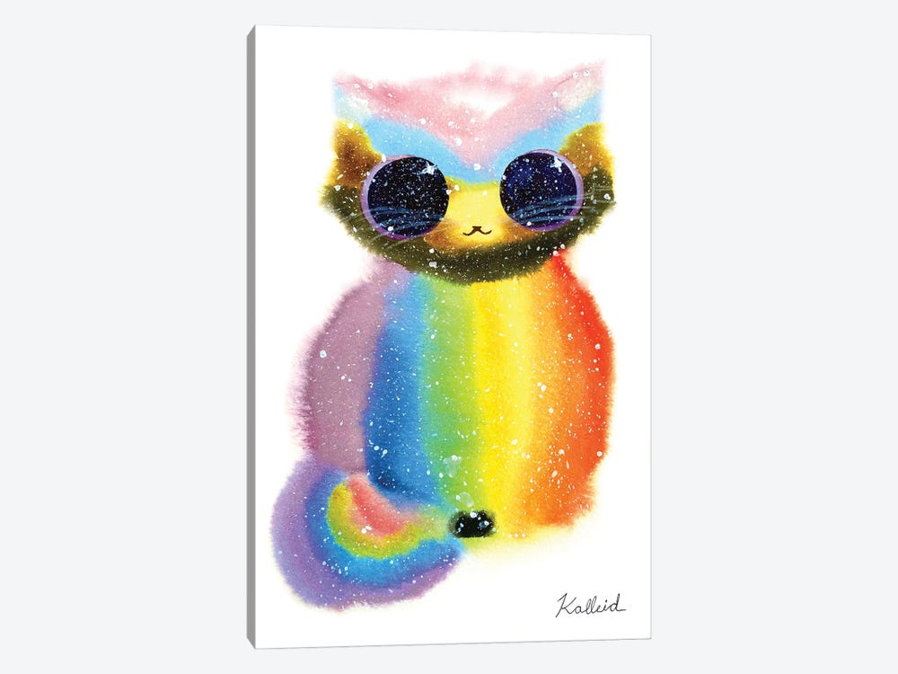 Pride Flag Cat by Kalleidoscape Design 1-piece Canvas Art Print