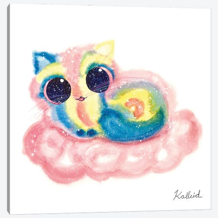 Rainbow Cloud Cat Canvas Print #KHK87} by Kalleidoscape Design Art Print