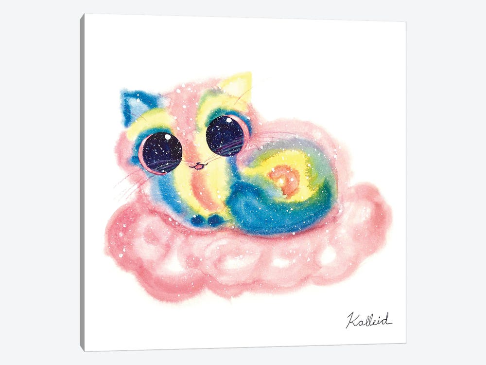 Rainbow Cloud Cat by Kalleidoscape Design 1-piece Canvas Art Print