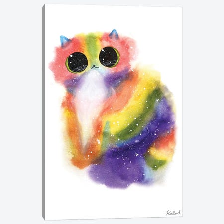 Rainbow Kitty Canvas Print #KHK88} by Kalleidoscape Design Canvas Wall Art