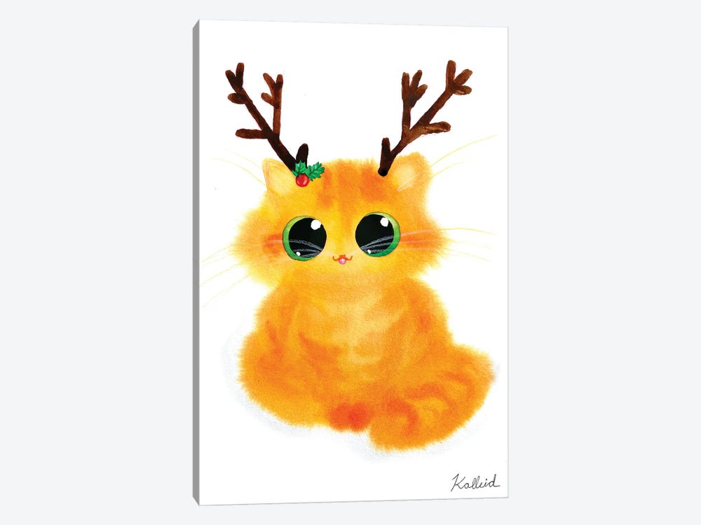 Reindeer Cat by Kalleidoscape Design 1-piece Art Print