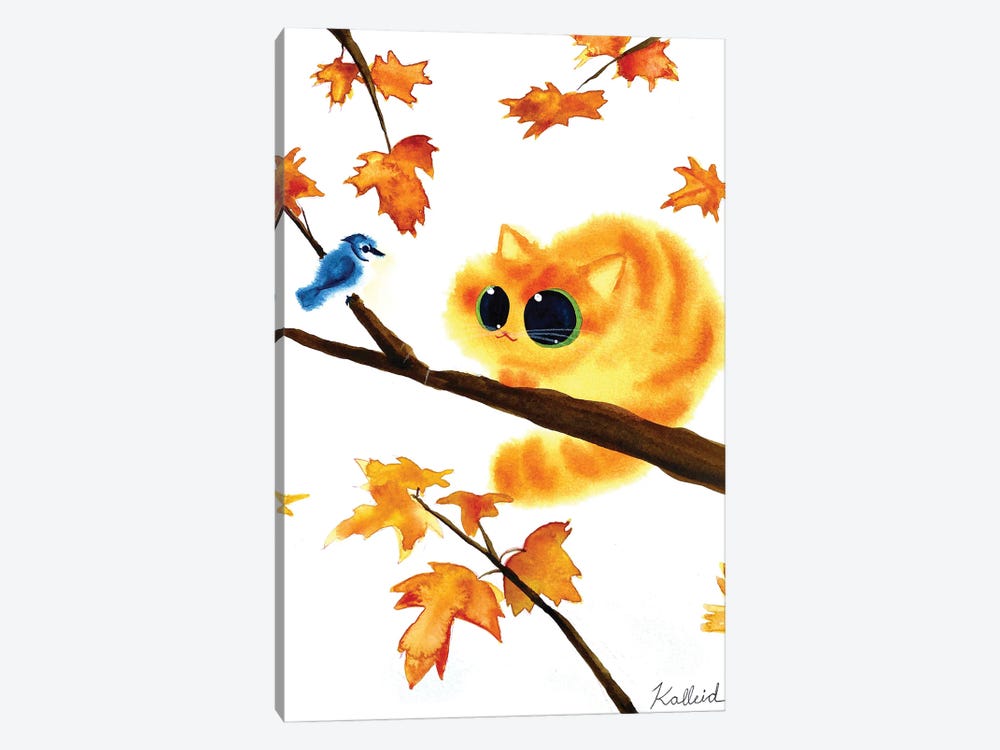 Seasons Autumn Cat by Kalleidoscape Design 1-piece Canvas Print