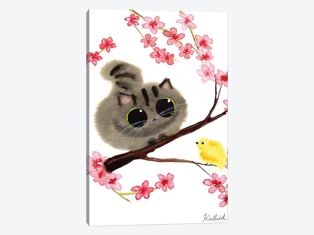 Seasons Spring Cat by Kalleidoscape Design 1-piece Canvas Art