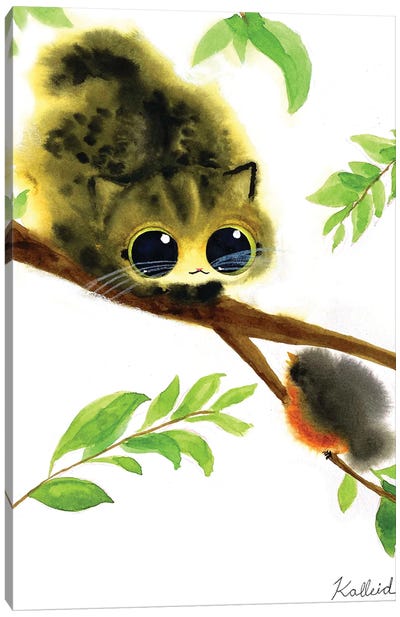 Seasons Summer Cat Canvas Art Print - Robin Art