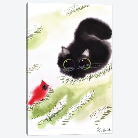 Seasons Winter Cat Canvas Print #KHK97} by Kalleidoscape Design Canvas Artwork