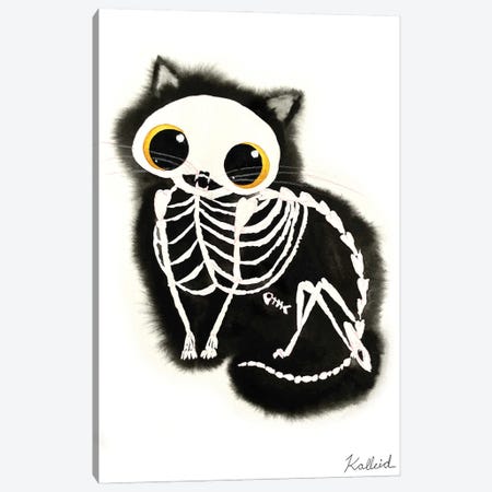 Skeleton Cat Canvas Print #KHK99} by Kalleidoscape Design Canvas Print